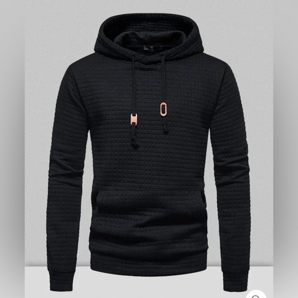 COOFANDY Mens Hooded Sweatshirt Casual Long Sleeve Drawstring Waffle Knit small - Picture 1 of 5